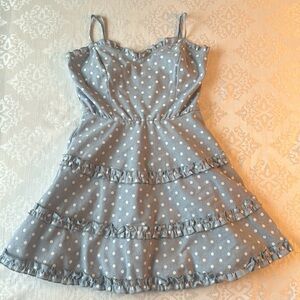 Mi Ami polka dot chambray dress with ruffles. Size small